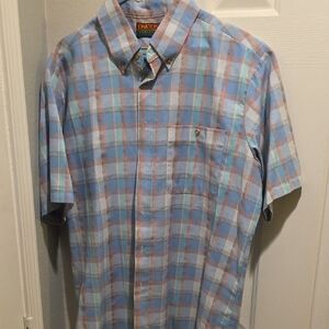Ovation Men's Blue Plaid Button-Down Shirt
